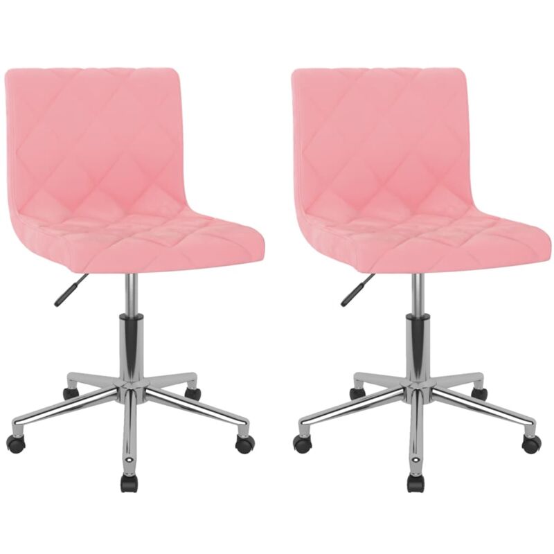 

vidaXL Sillas de comedor giratorias 2 unidades terciopelo rosa - Rosa