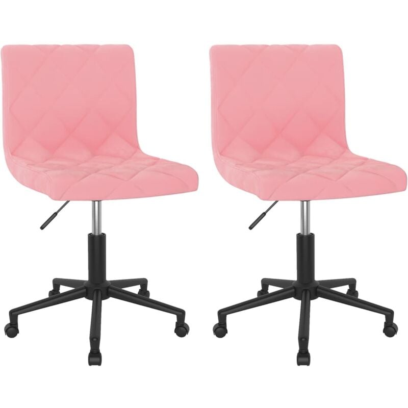 

vidaXL Sillas de comedor giratorias 2 unidades terciopelo rosa - Rosa