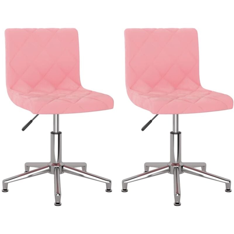 

vidaXL Sillas de comedor giratorias 2 unidades terciopelo rosa - Rosa