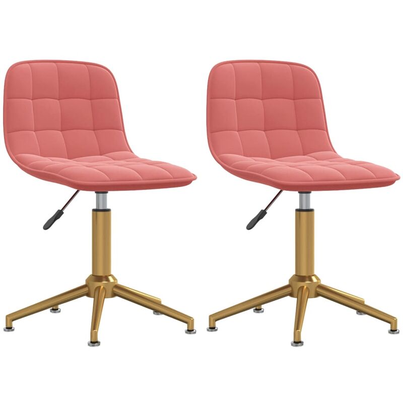 

vidaXL Sillas de comedor giratorias 2 unidades terciopelo rosa - Rosa
