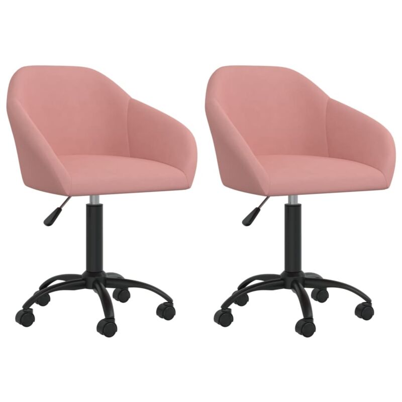 

Sillas de comedor giratorias 2 unidades terciopelo rosa - Rosa - Vidaxl
