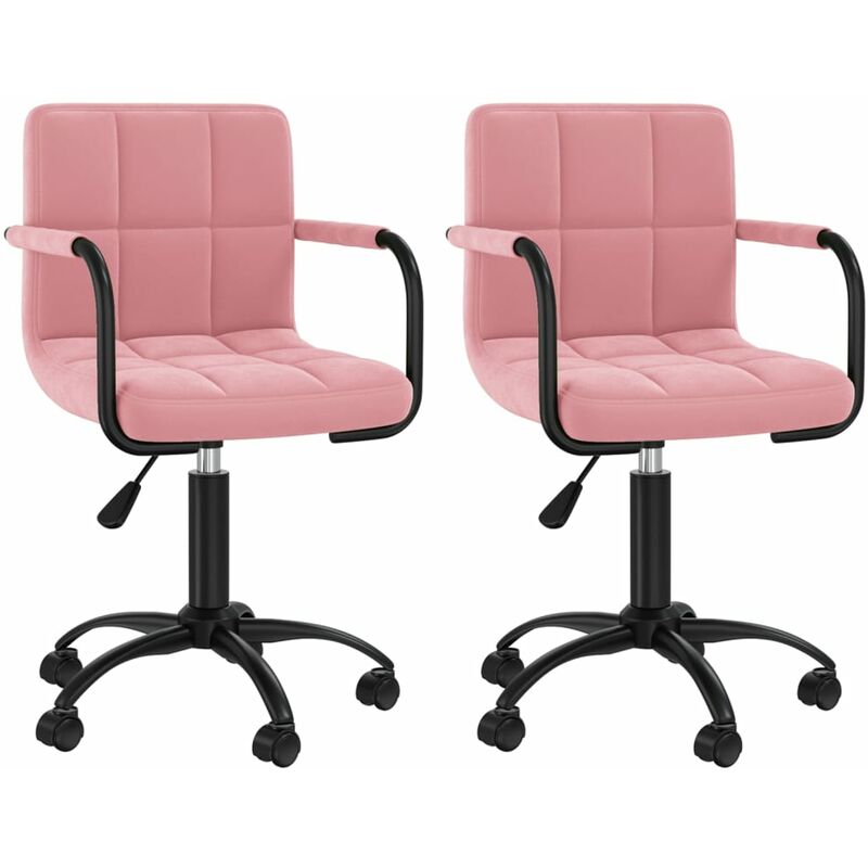 

vidaXL Sillas de comedor giratorias de terciopelo 2 uds rosa - Rosa
