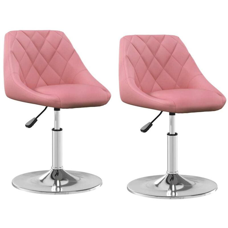 

vidaXL Sillas de comedor giratorias 2 unidades terciopelo rosa - Rosa