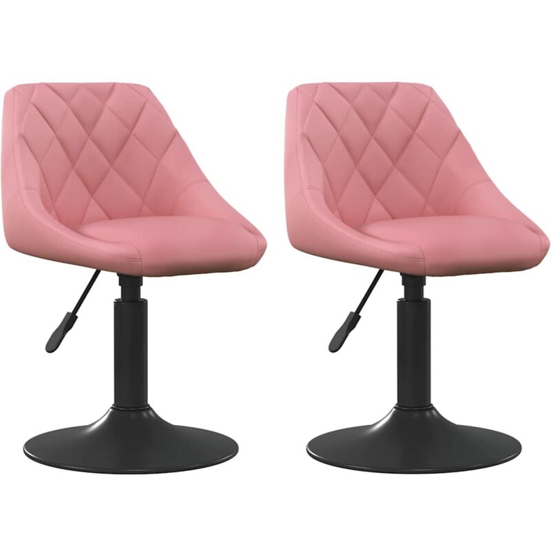 

vidaXL Sillas de comedor giratorias 2 unidades terciopelo rosa - Rosa