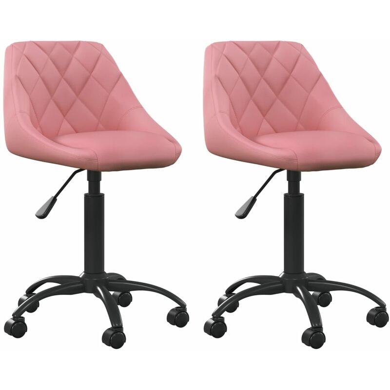 

vidaXL Sillas de comedor giratorias 2 unidades terciopelo rosa - Rosa