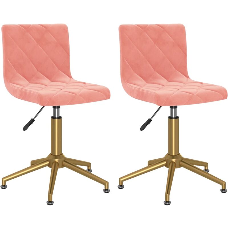 

vidaXL Sillas de comedor giratorias 2 unidades terciopelo rosa - Rosa