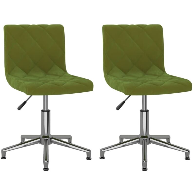 

vidaXL Sillas de comedor giratorias 2 unidades terciopelo verde claro - Verde