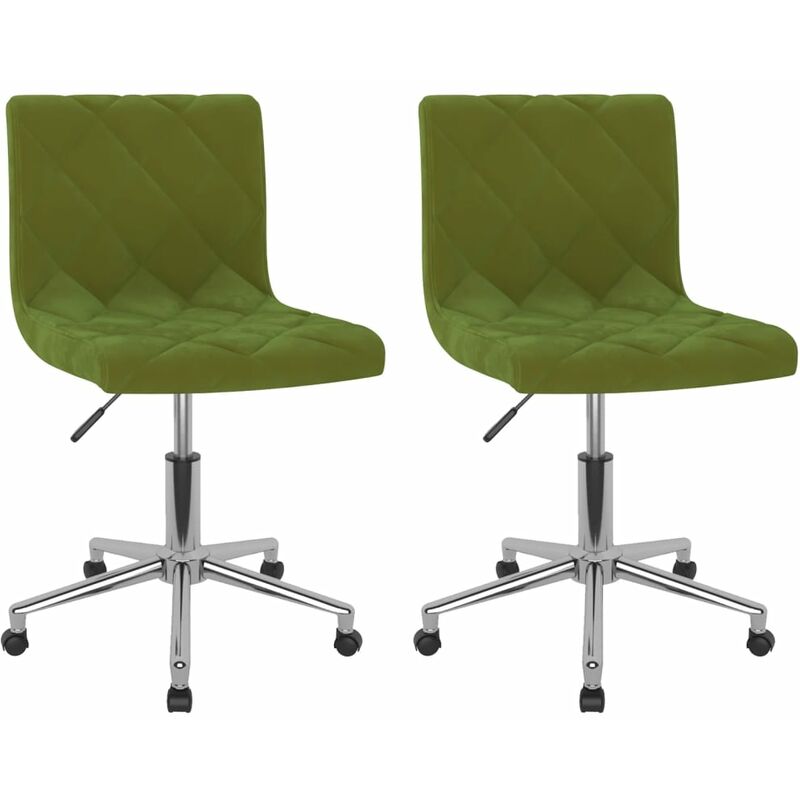 

vidaXL Sillas de comedor giratorias 2 unidades terciopelo verde claro - Verde