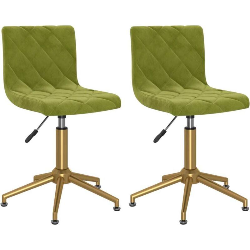 

vidaXL Sillas de comedor giratorias 2 unidades terciopelo verde claro - Verde