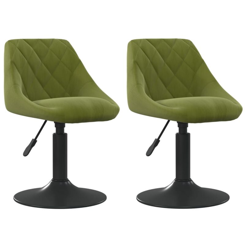 

vidaXL Sillas de comedor giratorias 2 unidades terciopelo verde claro - Verde