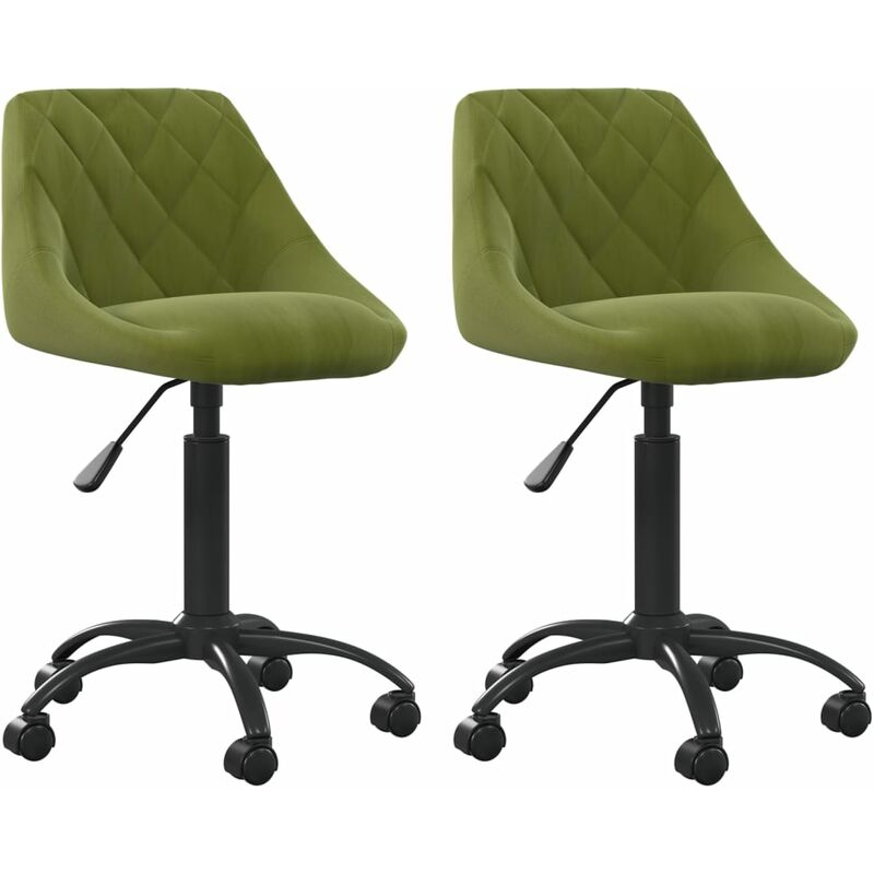 

vidaXL Sillas de comedor giratorias 2 unidades terciopelo verde claro - Verde