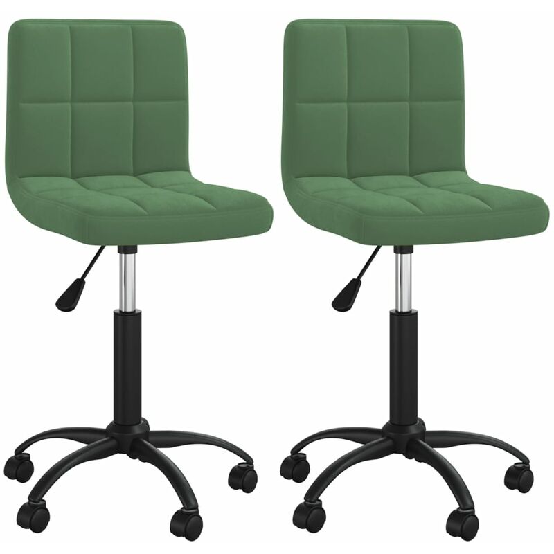 

vidaXL Sillas de comedor giratorias 2 unidades terciopelo verde oscuro - Verde