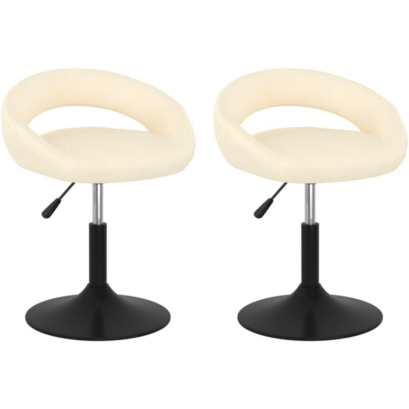 

vidaXL Sillas de comedor giratorias de terciopelo 2 uds crema - Crema