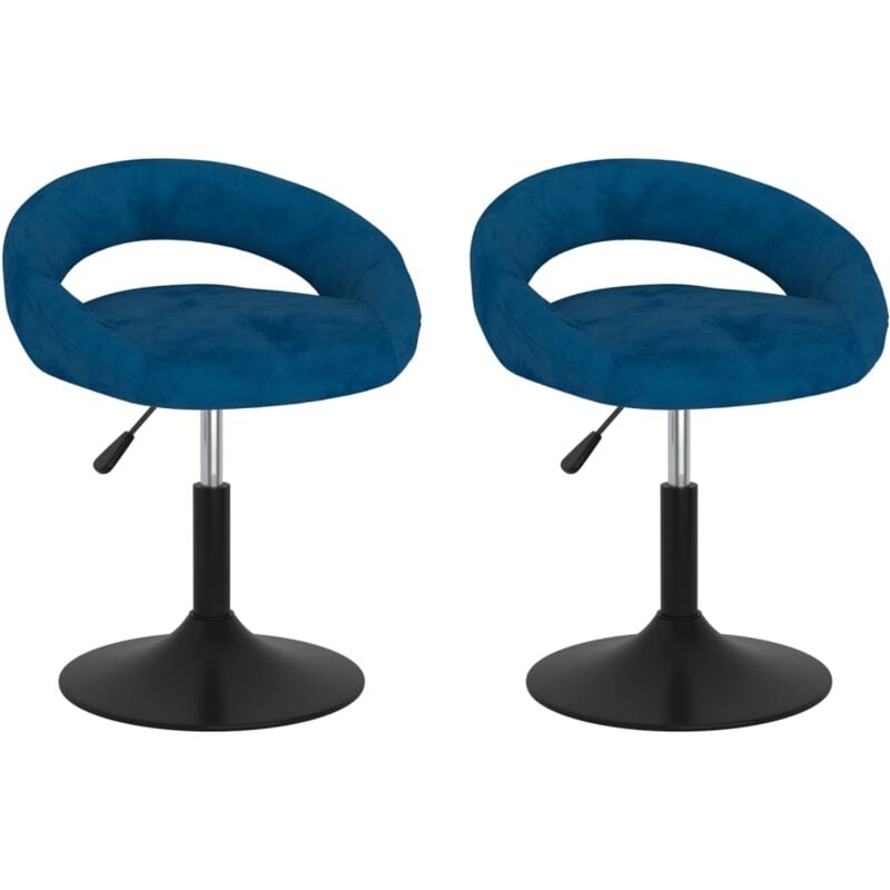 

vidaXL Sillas de comedor giratorias de terciopelo 2 uds azul - Azul