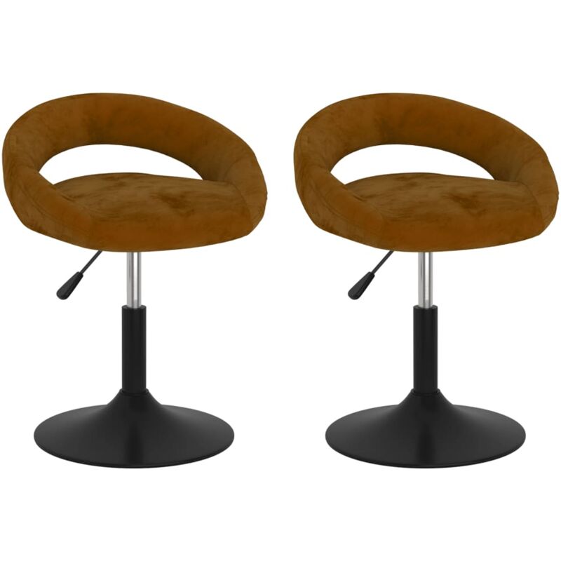 

vidaXL Sillas de comedor giratorias de terciopelo 2 uds marrón - Marrón