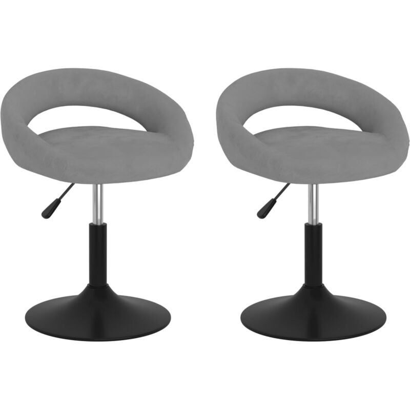 

vidaXL Sillas de comedor giratorias de terciopelo 2 uds gris claro - Gris