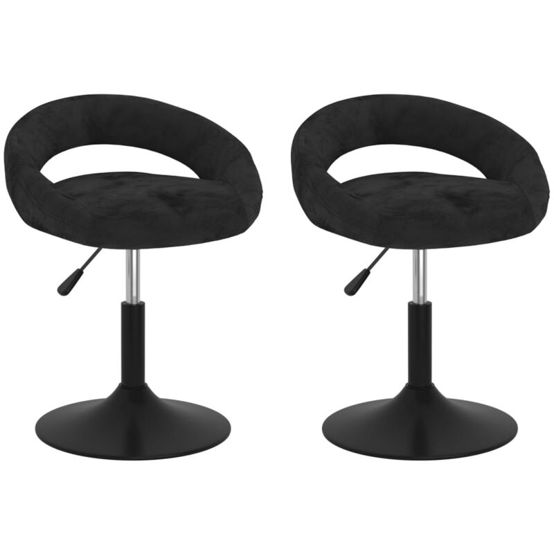 

vidaXL Sillas de comedor giratorias de terciopelo 2 uds negro - Negro