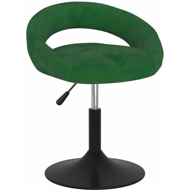 

Silla de comedor giratoria de terciopelo verde oscuro - Verde - Vidaxl