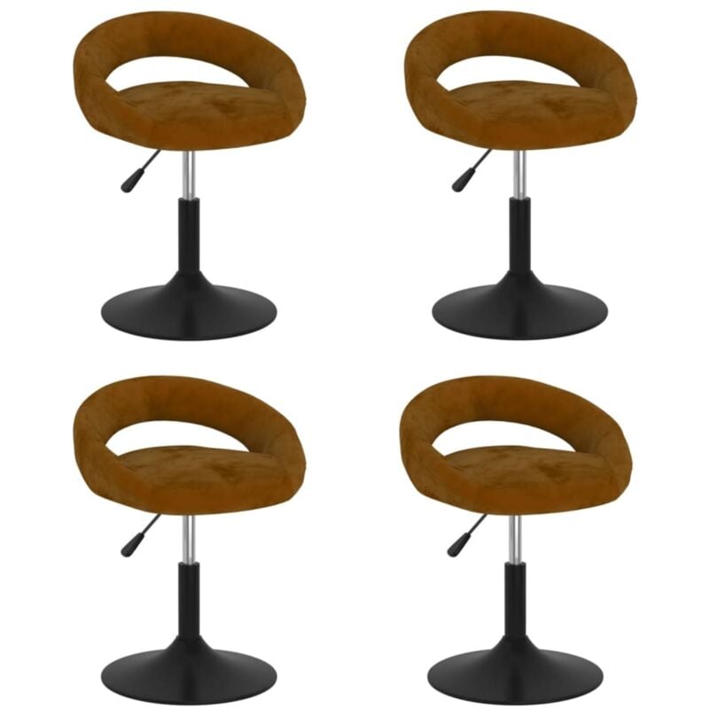 

vidaXL Sillas de comedor giratorias de terciopelo 4 uds marrón - Marrón