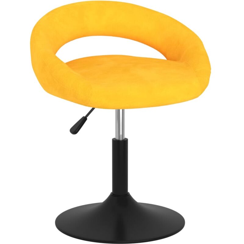 

Silla de comedor giratoria de terciopelo amarillo mostaza - Amarillo - Vidaxl