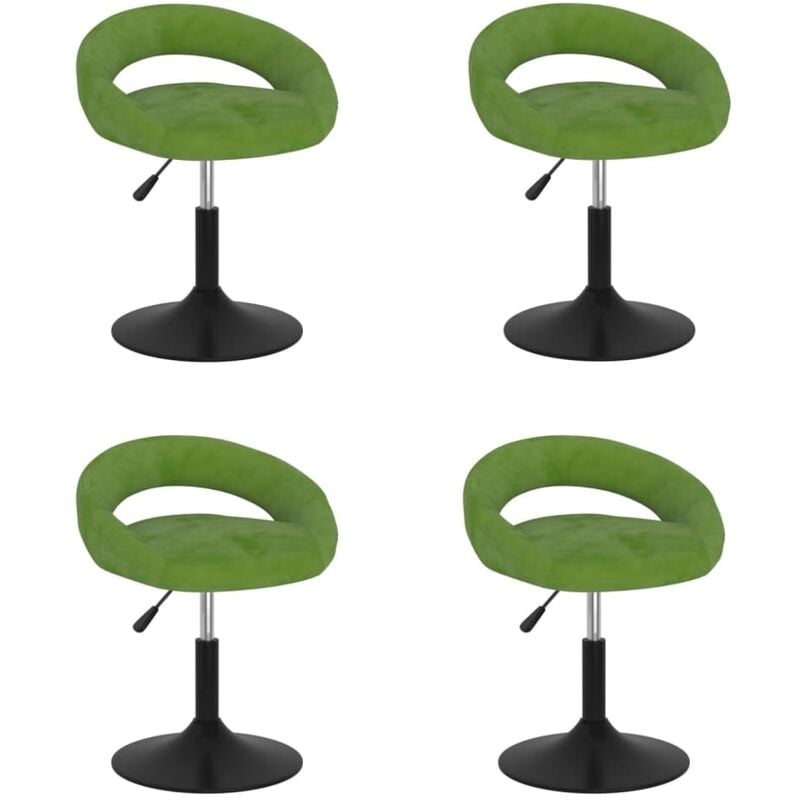 

vidaXL Sillas de comedor giratorias de terciopelo 4 uds verde claro - Verde