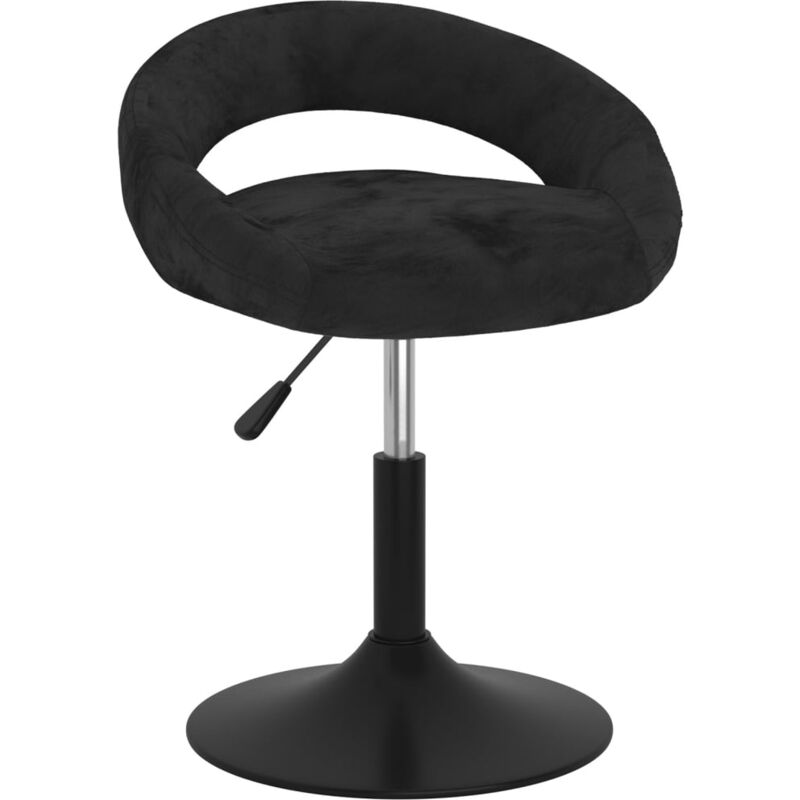 

Silla de comedor giratoria de terciopelo negro - Negro - Vidaxl