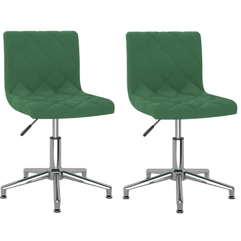 

vidaXL Sillas de comedor giratorias 2 unidades terciopelo verde oscuro - Verde