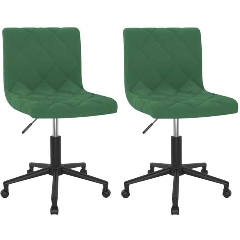 

vidaXL Sillas de comedor giratorias 2 unidades terciopelo verde oscuro - Verde