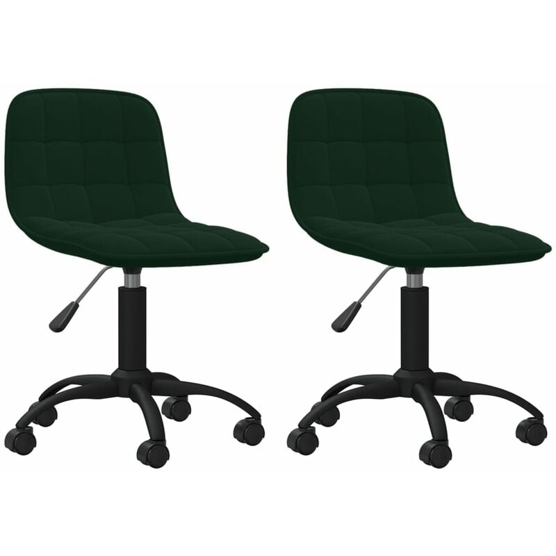 

vidaXL Sillas de comedor giratorias 2 unidades terciopelo verde oscuro - Verde