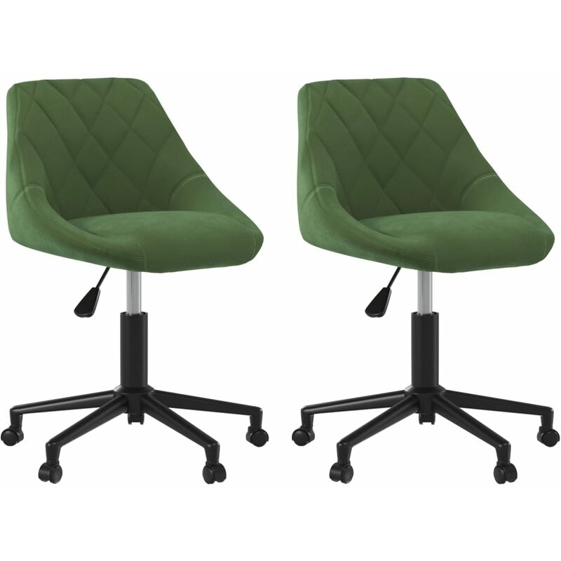 

vidaXL Sillas de comedor giratorias 2 unidades terciopelo verde oscuro - Verde