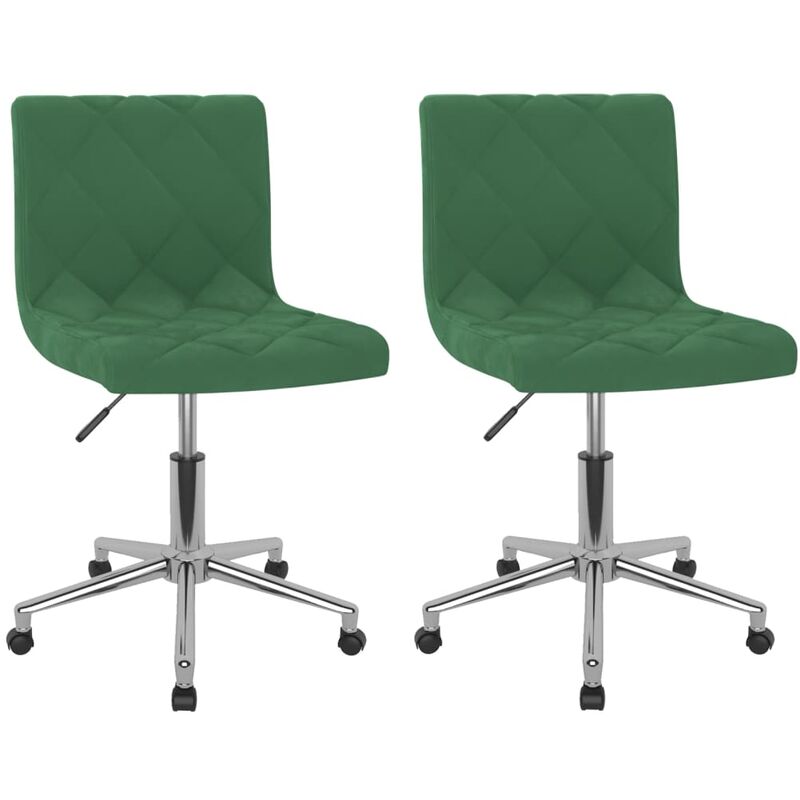 

vidaXL Sillas de comedor giratorias 2 unidades terciopelo verde oscuro - Verde