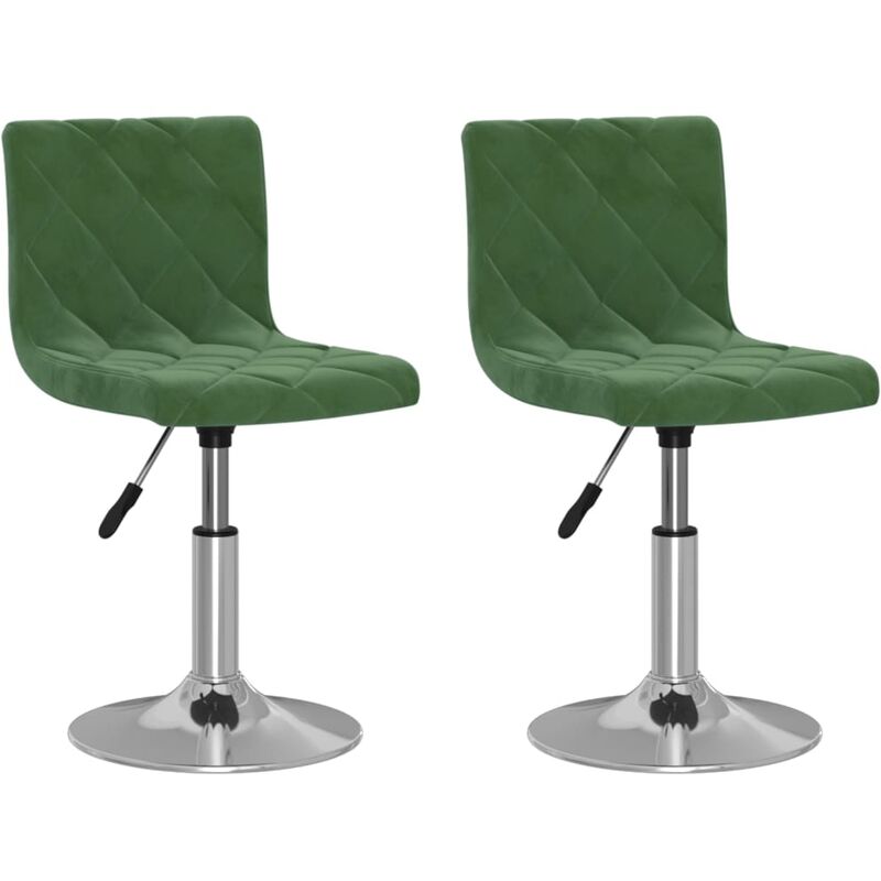 

vidaXL Sillas de comedor giratorias 2 unidades terciopelo verde oscuro - Verde