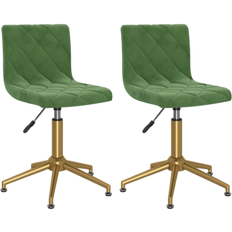 

vidaXL Sillas de comedor giratorias 2 unidades terciopelo verde oscuro - Verde