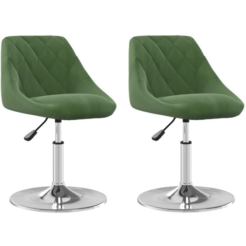 

vidaXL Sillas de comedor giratorias 2 unidades terciopelo verde oscuro - Verde