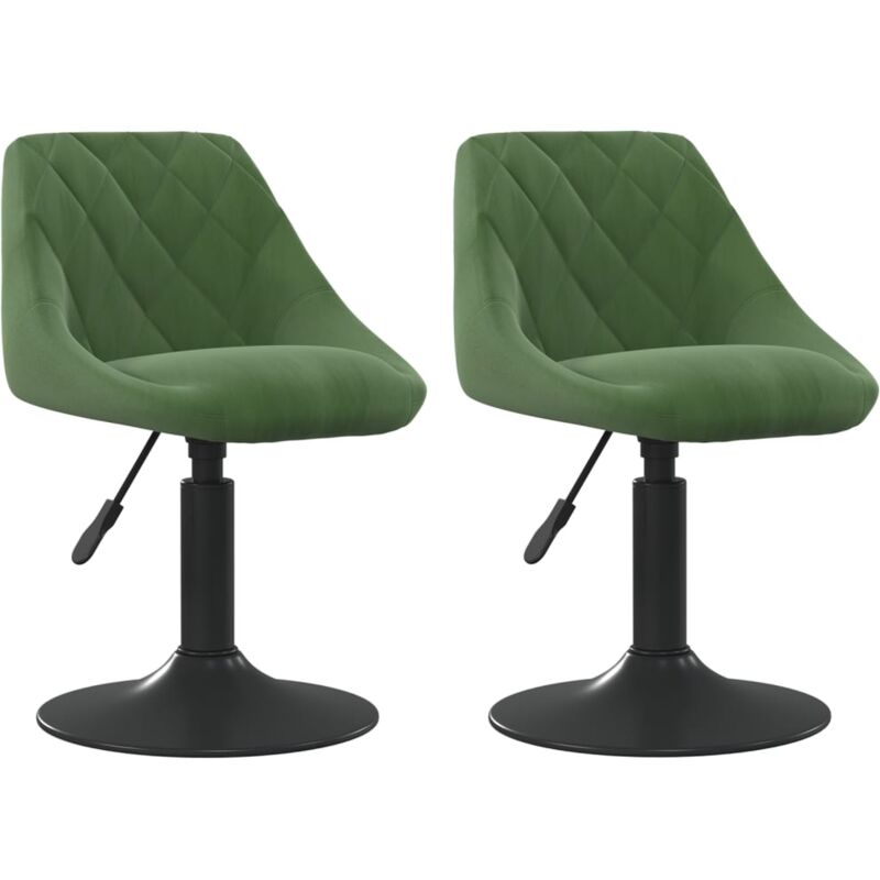 

vidaXL Sillas de comedor giratorias 2 unidades terciopelo verde oscuro - Verde