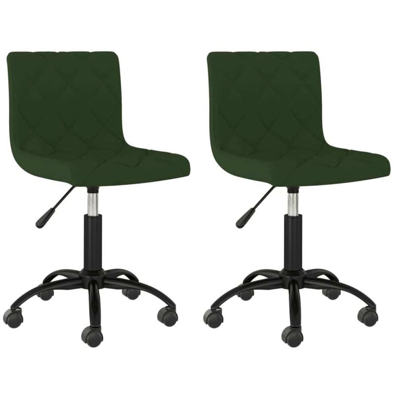 

vidaXL Sillas de comedor giratorias 2 unidades terciopelo verde oscuro - Verde