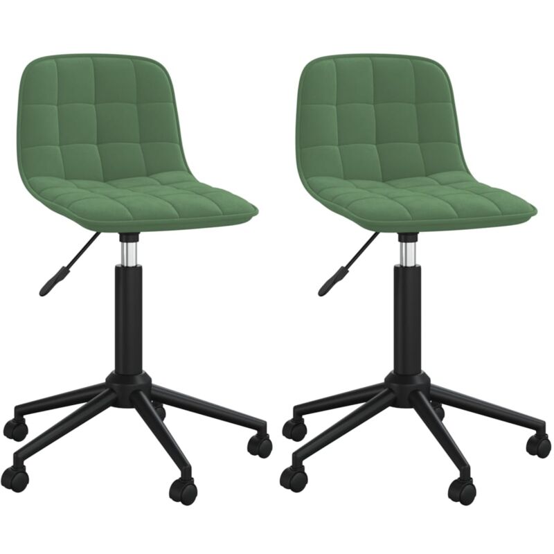

vidaXL Sillas de comedor giratorias 2 unidades terciopelo verde oscuro - Verde