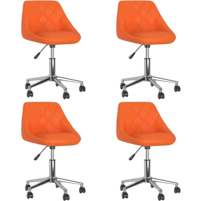 

vidaXL Sillas de comedor giratorias 4 uds cuero sintético naranja - Naranja