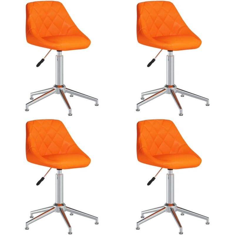 

vidaXL Sillas de comedor giratorias 4 uds cuero sintético naranja - Naranja