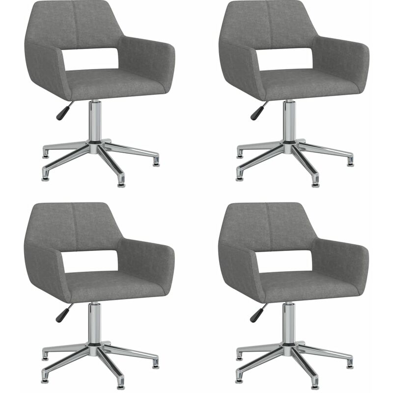 

vidaXL Sillas de comedor giratorias 4 uds de tela gris clara - Gris