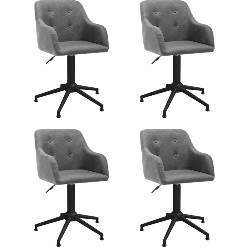 

vidaXL Sillas de comedor giratorias 4 uds de tela gris clara - Gris