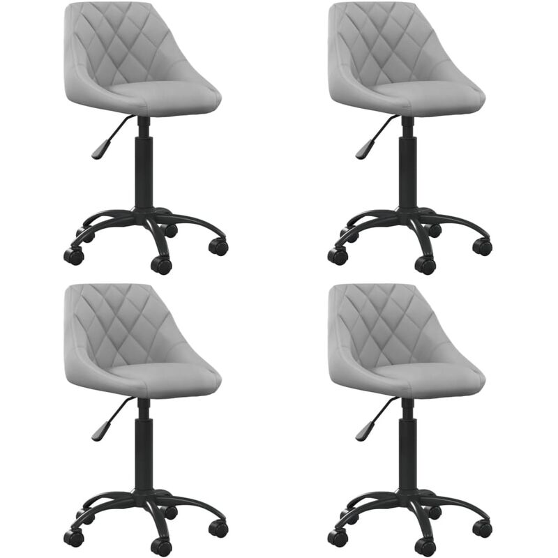 

vidaXL Sillas de comedor giratorias 4 uds de terciopelo gris claro - Gris