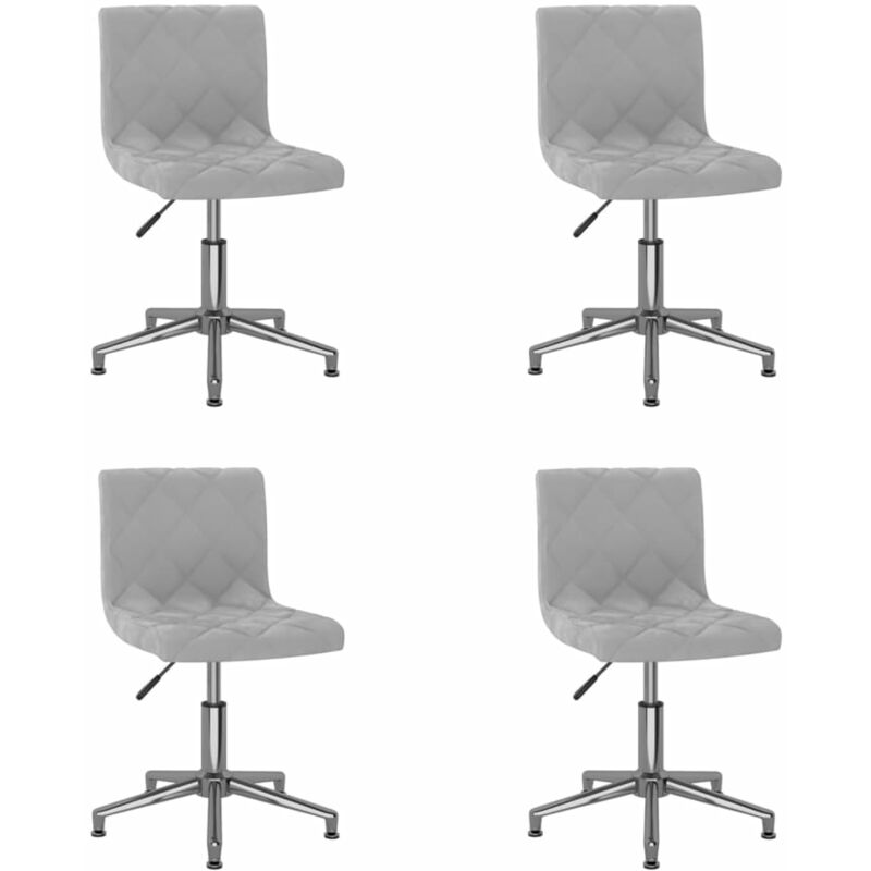 

vidaXL Sillas de comedor giratorias 4 uds de terciopelo gris claro - Gris