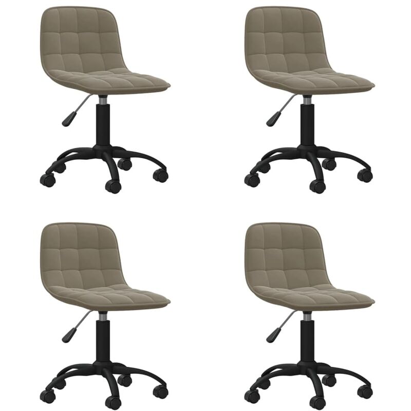 

vidaXL Sillas de comedor giratorias 4 uds de terciopelo gris claro - Gris