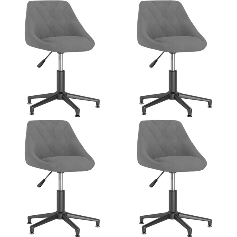 

vidaXL Sillas de comedor giratorias 4 uds de terciopelo gris claro - Gris