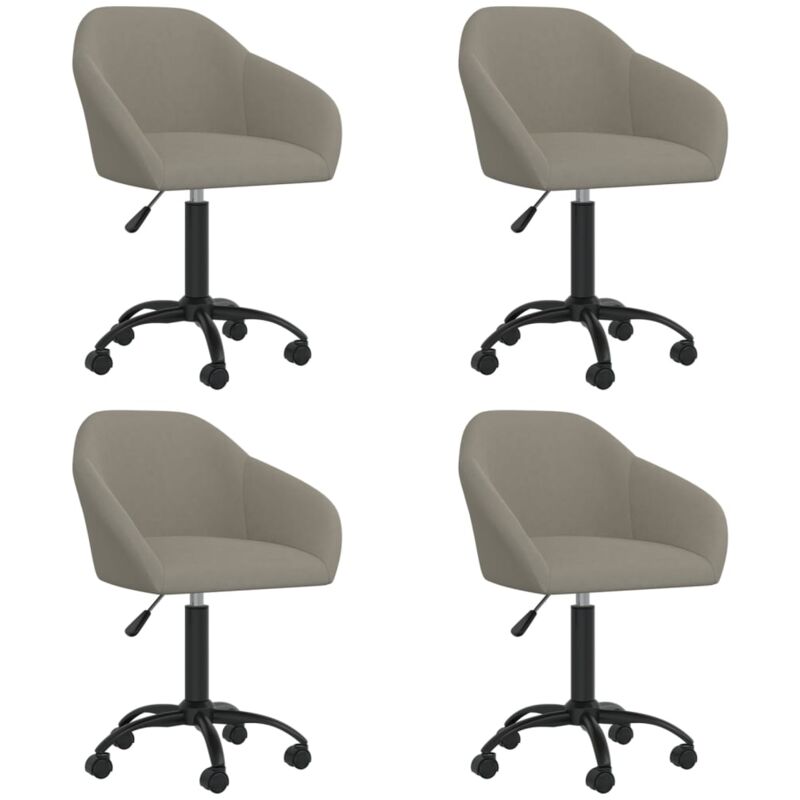 

vidaXL Sillas de comedor giratorias 4 uds de terciopelo gris claro - Gris
