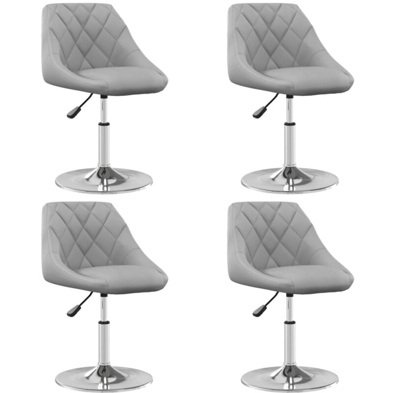 

vidaXL Sillas de comedor giratorias 4 uds de terciopelo gris claro - Gris