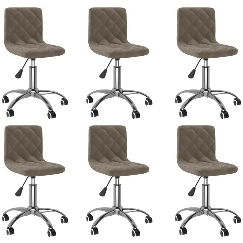 

vidaXL Sillas de comedor giratorias de terciopelo 6 unidades gris claro - Gris