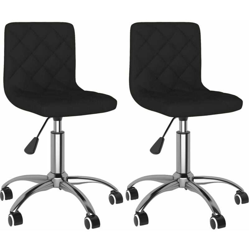 

vidaXL Sillas de comedor giratorias de terciopelo 2 unidades negro - Negro