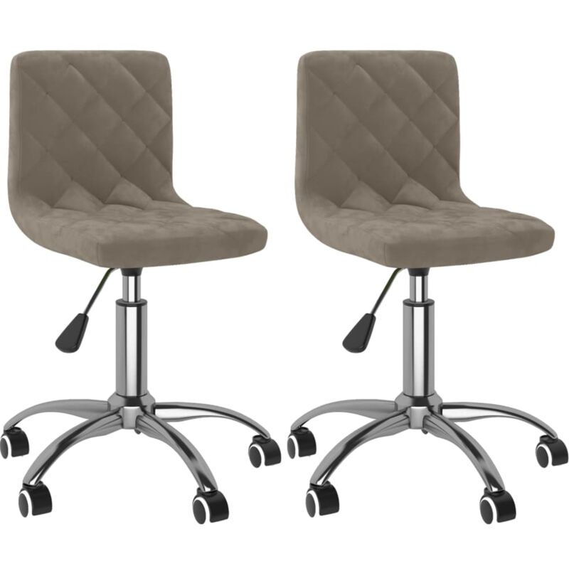 

vidaXL Sillas de comedor giratorias de terciopelo 2 unidades gris claro - Gris
